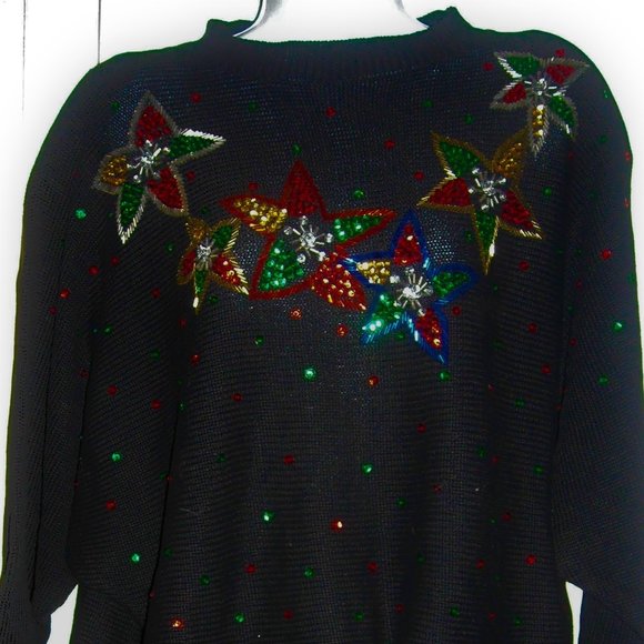 🎄 Vintage Celina Yang Christmas Sweater XXL 1X 2X Pullover Sparkly Sequins - Picture 1 of 4